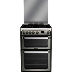 Hotpoint HUG61X Double Oven Gas Cooker in Stainless Steel